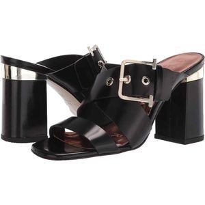 Ted Baker Women's Peataa Black  Buckle  Heel Sandals Mules Size 38 / US …